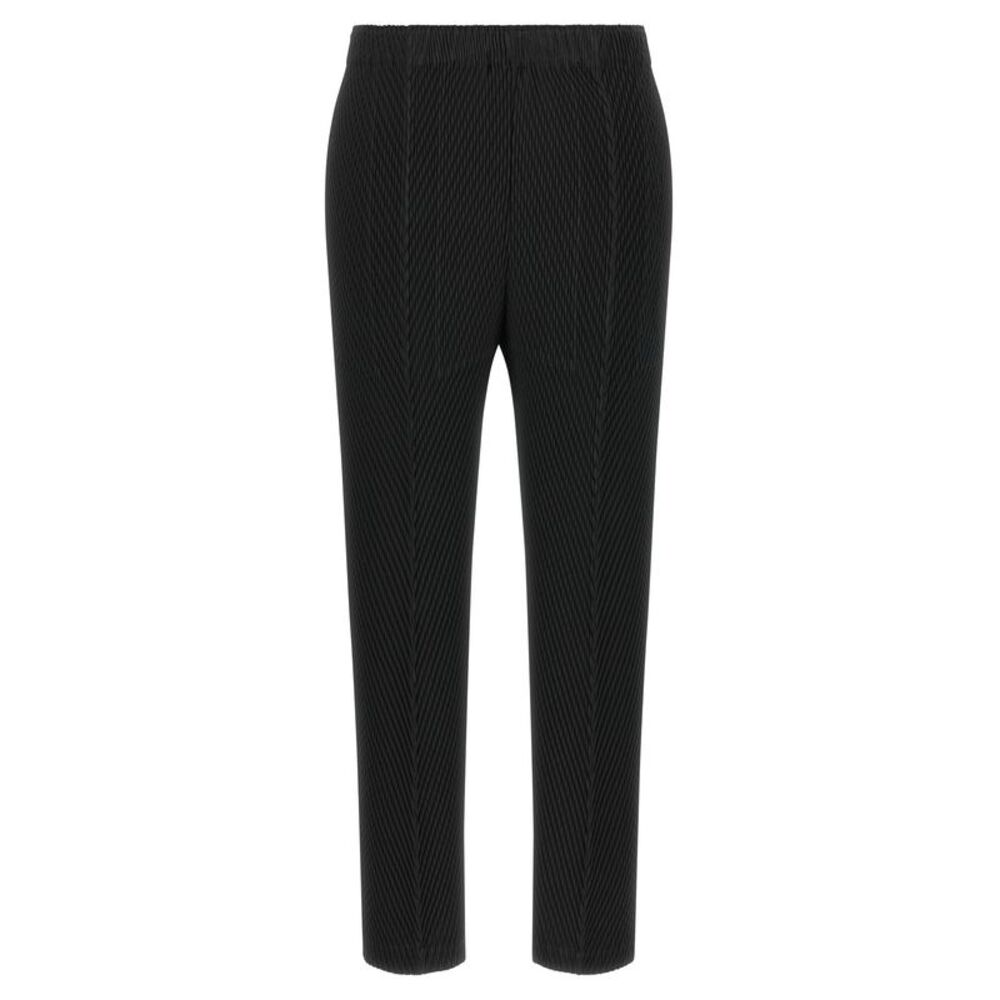 Issey Miyake Black Polyester Cropped Women's Pants